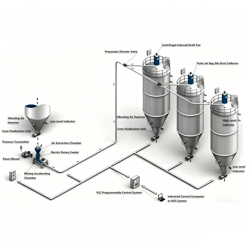 Fluidized Positive Pressure Dilute/Dense Phase Conveying System